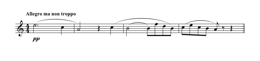 Schubert A minor quartet beginning with added notes.
